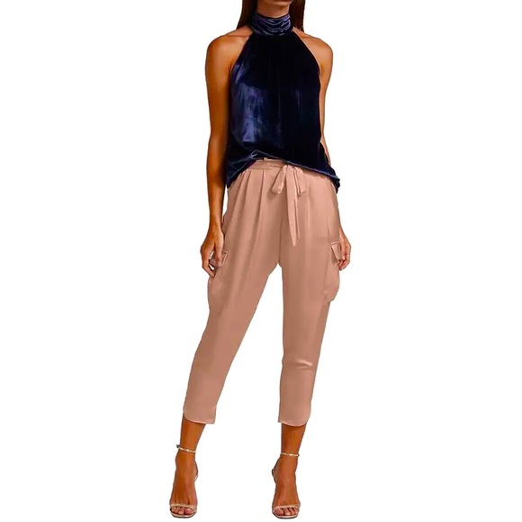 NEW RAMY BROOK PINK SATIN PANTS - Picture 9 of 9